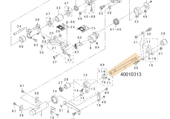 40010313 FEED CHANGE SHAFT