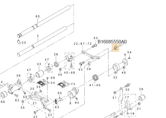 B16085550A0 FEED ROCKER SHAFT CRANK ASM.