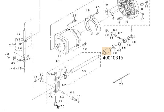 40010315 SUPPORT BASE SHAFT FRONT METAL